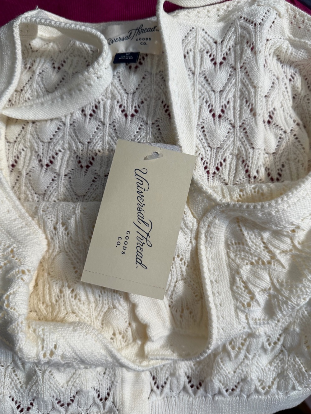 Cream Knit Button-Front Tank Top - Picture 4 of 4
